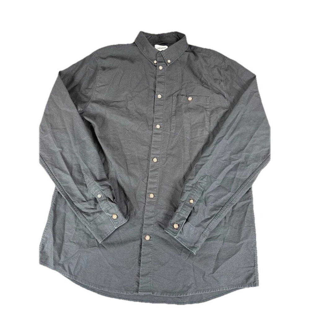 Weekday Bad Times Shirt Mens Large Black Button‎ Down Long Sleeve Cotton Pocket